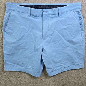 Vineyard Vines Club Shorts Men's Blue Chino Khaki Flat Front Size 38